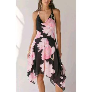 Kimchi Blue Urban Outfitters Camilla Cowl-Neck Halter Floral Boho Midi Dress NWT